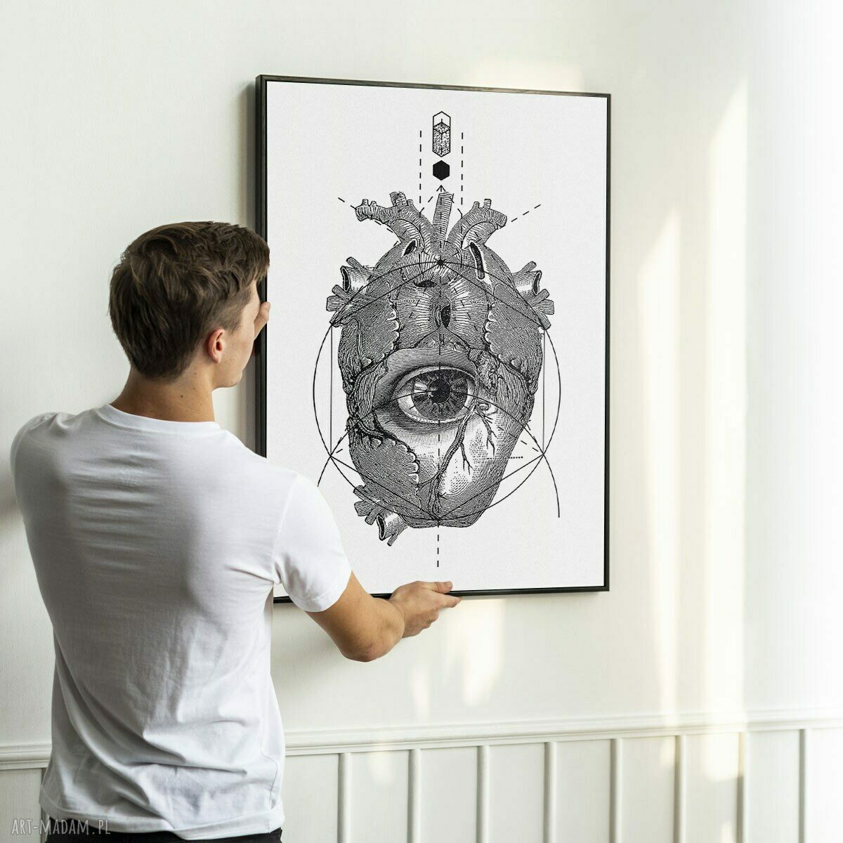Anatomia serca - plakat 40x50 cm w stylu vintage