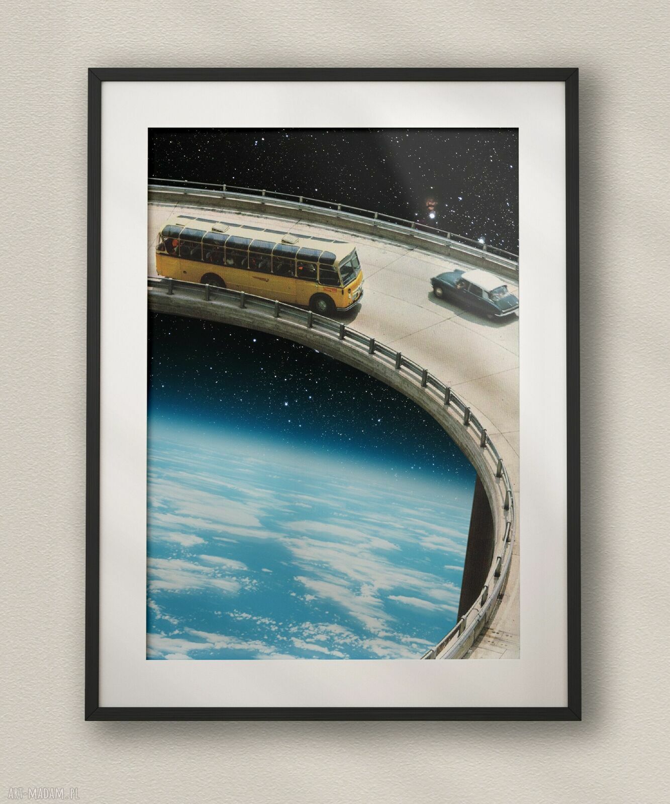 Plakat Autostrada - Kolaż Fine Art Dapidoka retro vintage kosmos