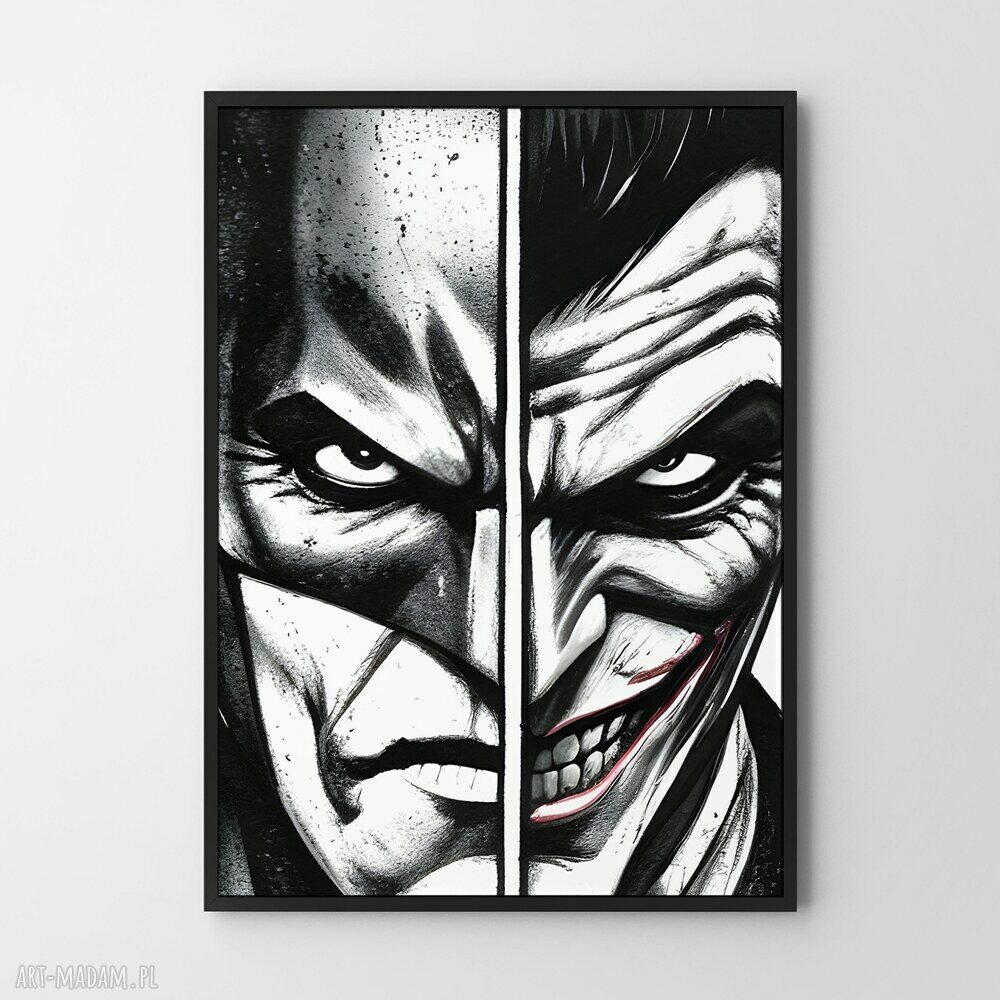 Plakat Batman i Joker Marvel 40x50 cm (czarno-biały)