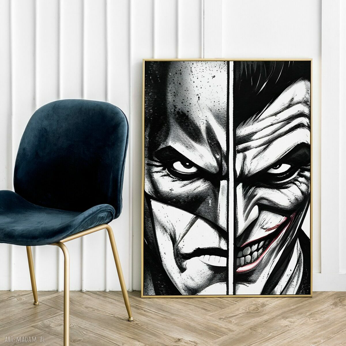 Plakat Batman i Joker Marvel 40x50 cm (czarno-biały)