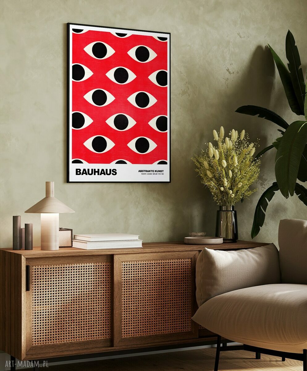 Plakat Bauhaus Oczy Pattern 61x91 cm do salonu - prezent z charakterem