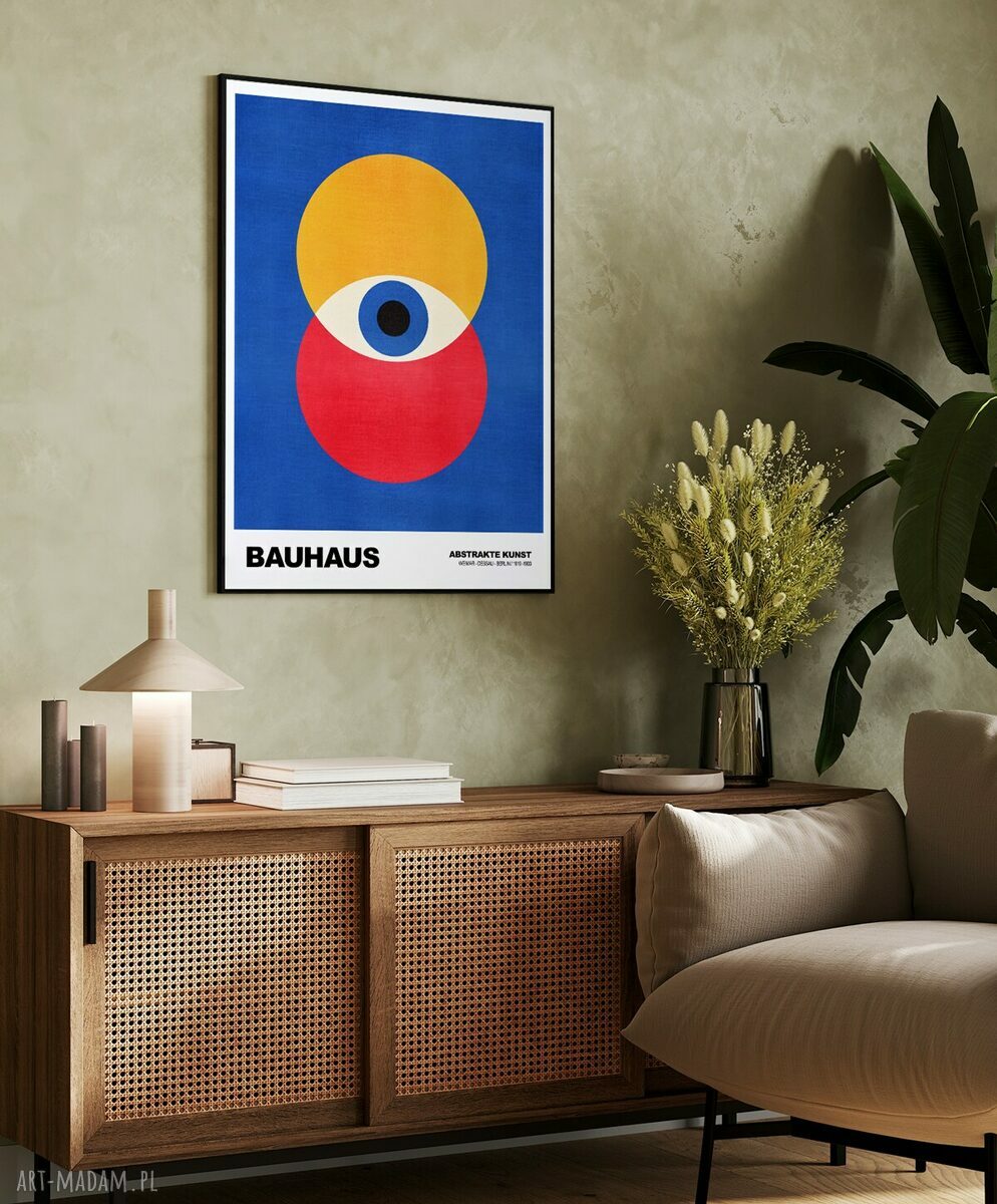 Plakat Bauhaus Niebieski 50x70 cm do salonu i biura