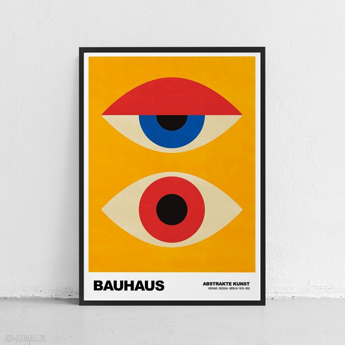 Plakat Bauhaus Oczy - format 40x50 cm żółty kolorowy