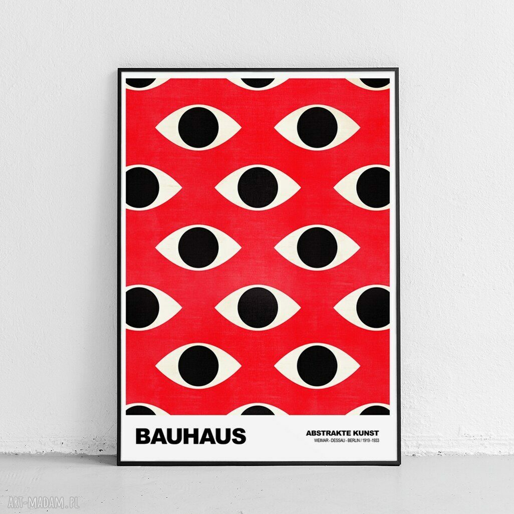 Plakat Bauhaus Oczy Pattern 30x40 cm - geometryczny plakat do sypialni