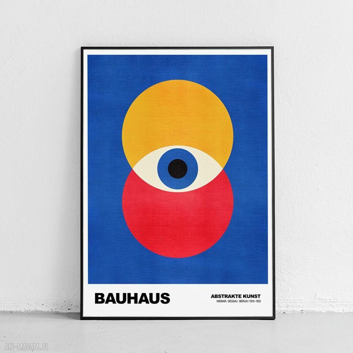 Plakat Bauhaus Niebieski 40x50 cm do sypialni