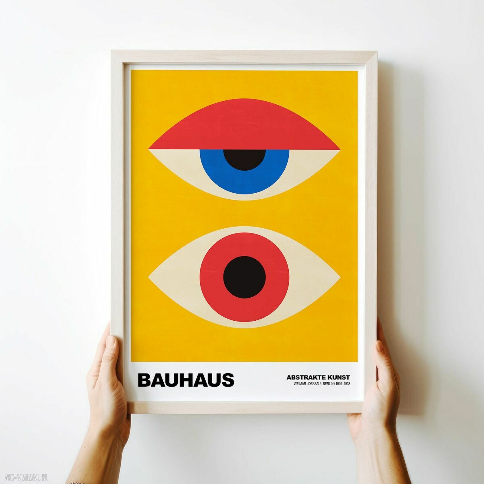 Plakat Bauhaus oczy - żółty kolorowy 30x40 cm