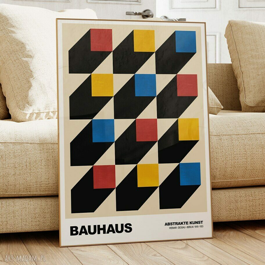 Plakat Bauhaus v2 30x40 cm - geometryczna dekoracja w stylu Bauhausu