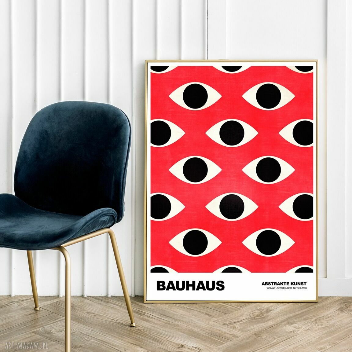 Plakat Bauhaus Oczy Pattern 30x40 cm - geometryczny plakat do sypialni