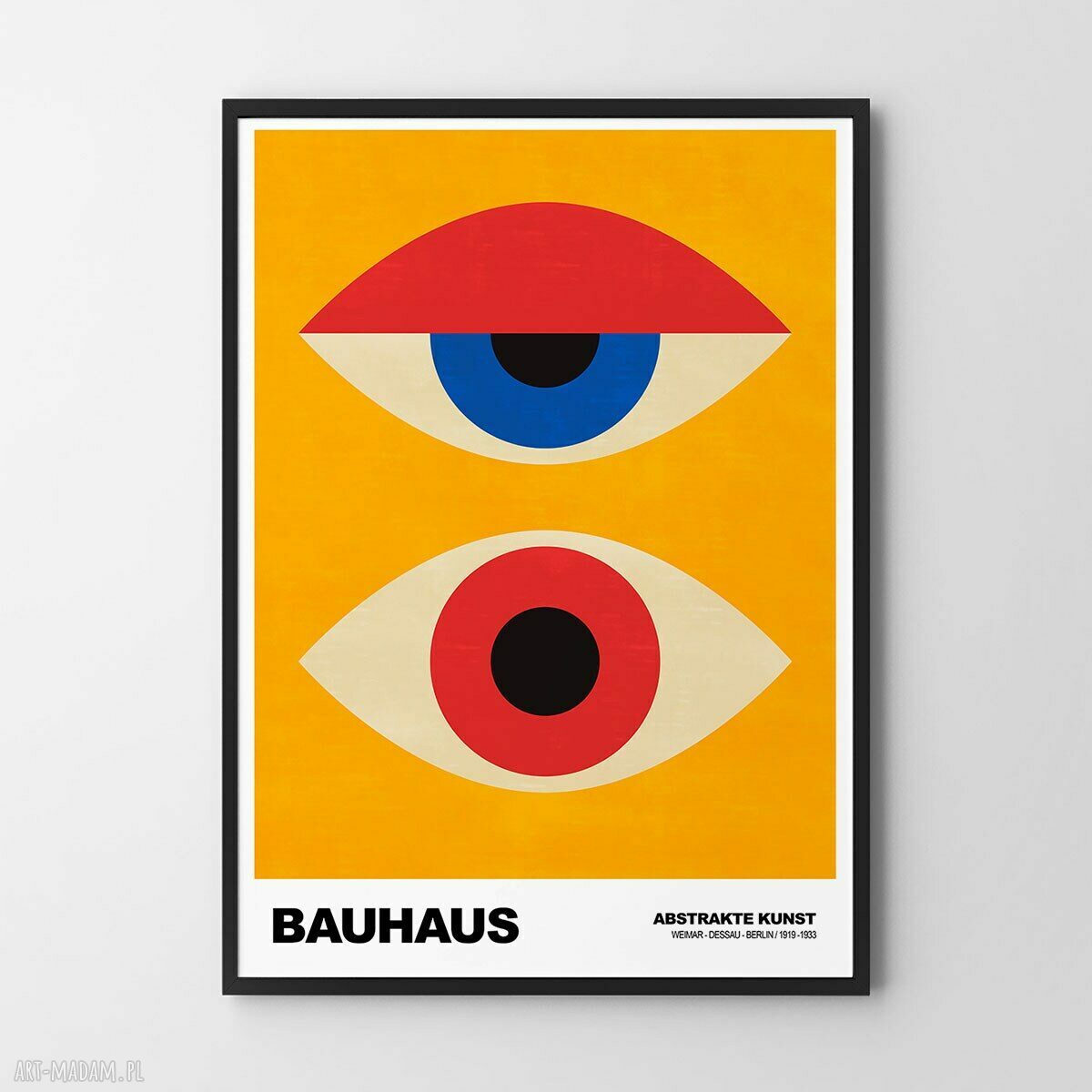 Plakat Bauhaus Oczy - format 40x50 cm żółty kolorowy