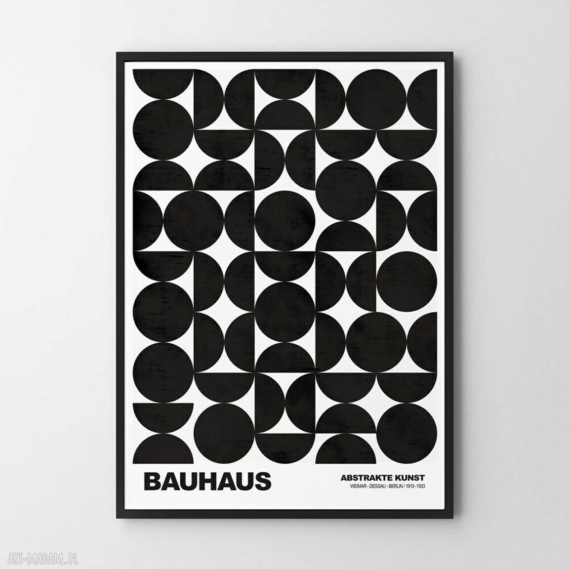Plakat biało-czarny Bauhaus - geometria, format 61x91 cm