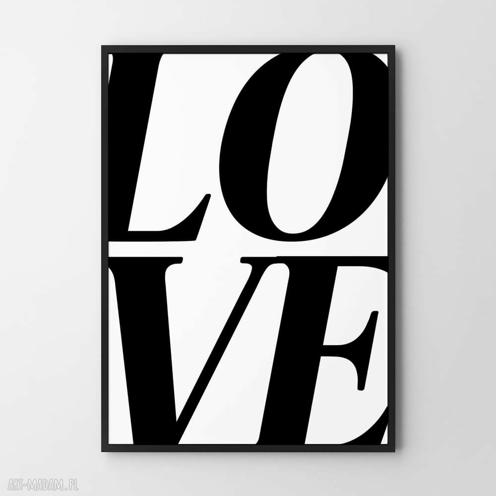 Plakat biało-czarny Miłość Love 30x40 cm