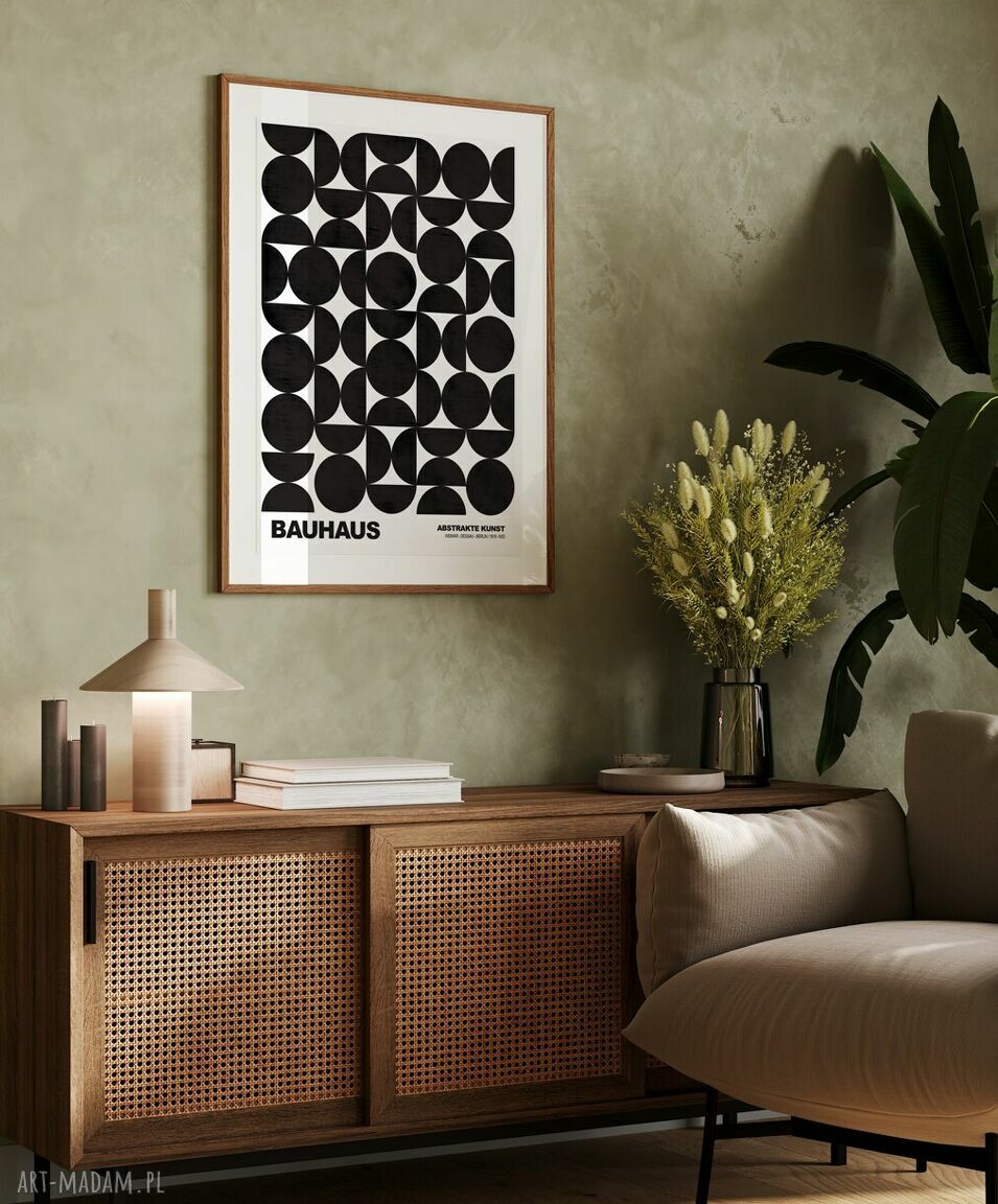 Plakat Biało-Czarny Bauhaus Geometria - format 40x50 cm