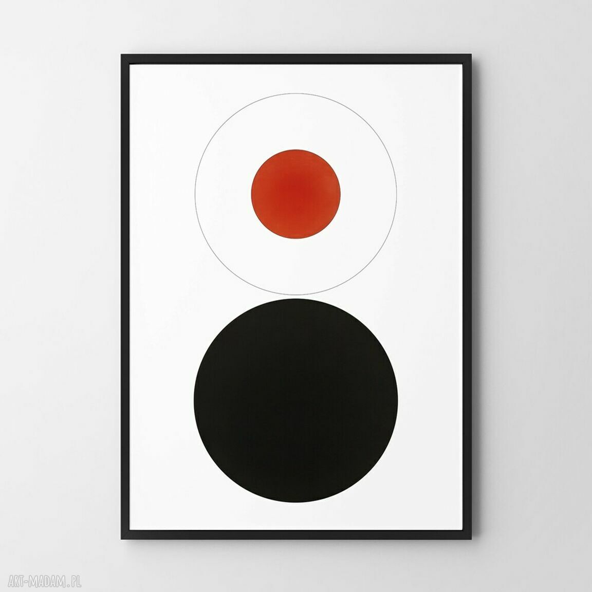 Plakat Black Red White 61x91 cm do salonu - nowoczesny akcent w czerń, biel i czerwień