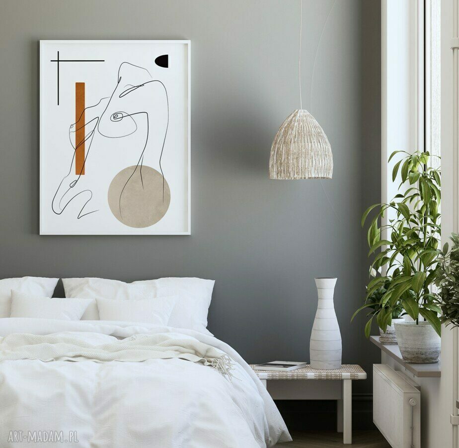 Plakat Body One Line w formacie A4 - kobieca minimalistyczna dekoracja Hogstudio