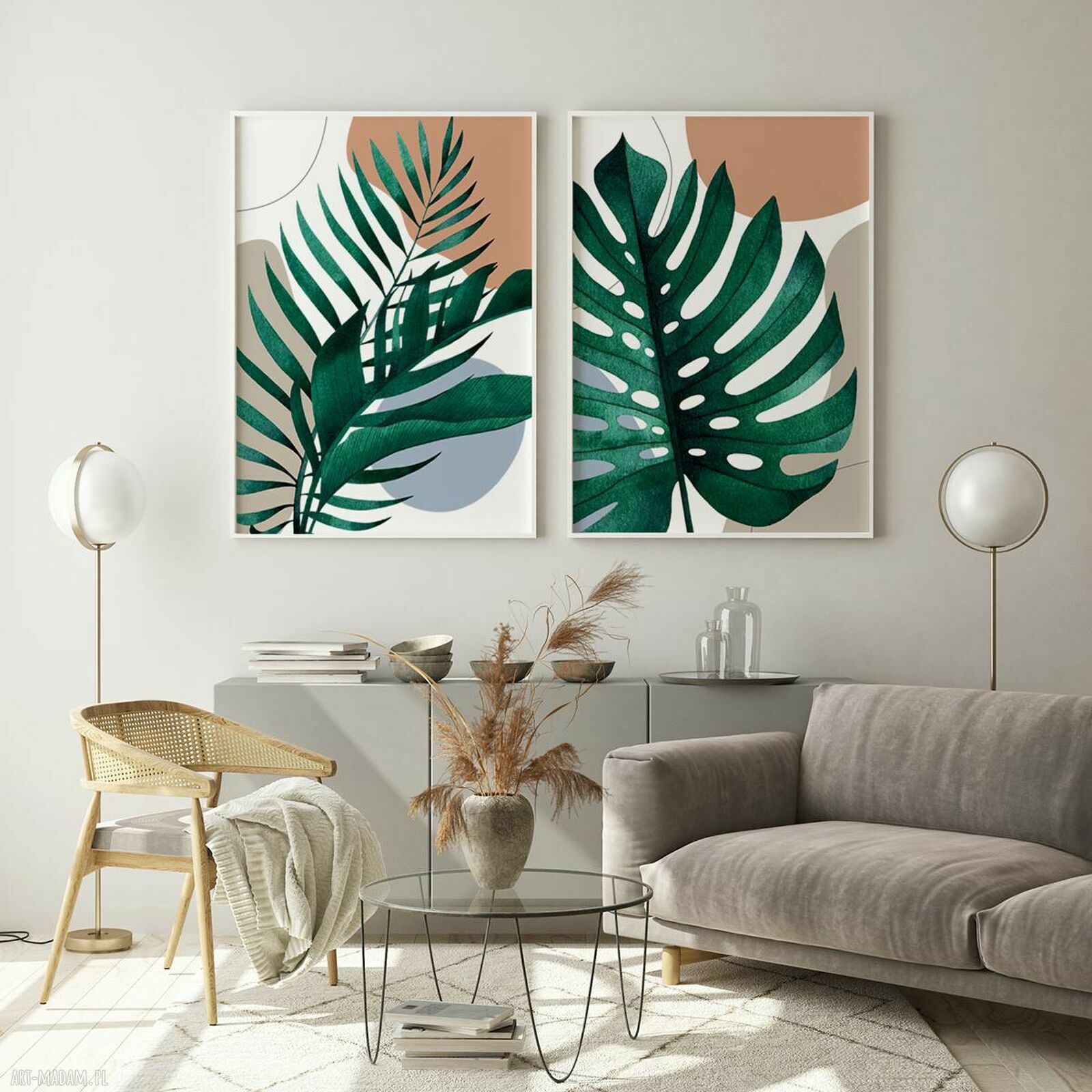 Plakat Boho Liście #2 Monstera - format 70x100 cm