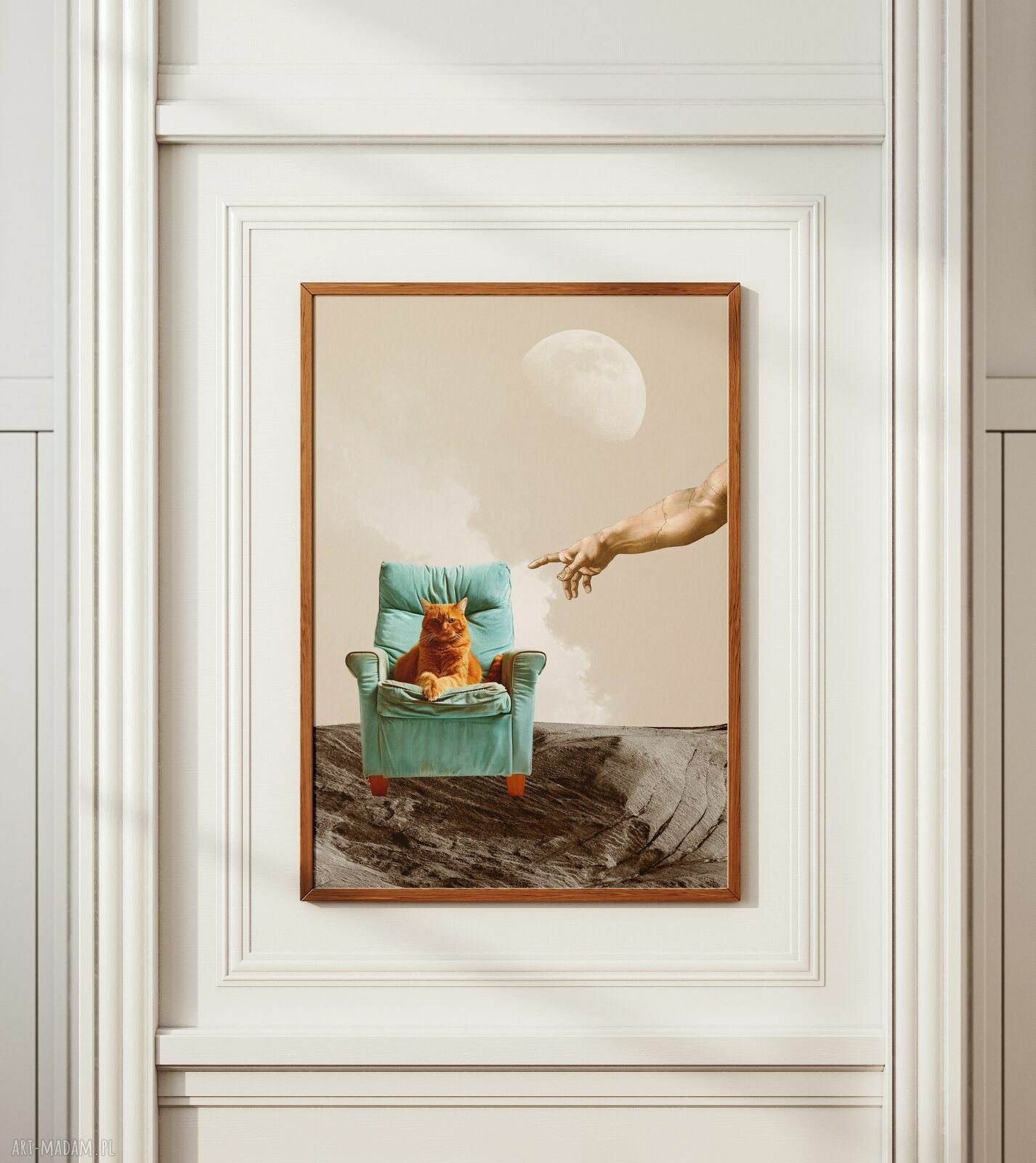 Plakat Boski Kot A2 42x59,4 cm - kolaż artystyczny