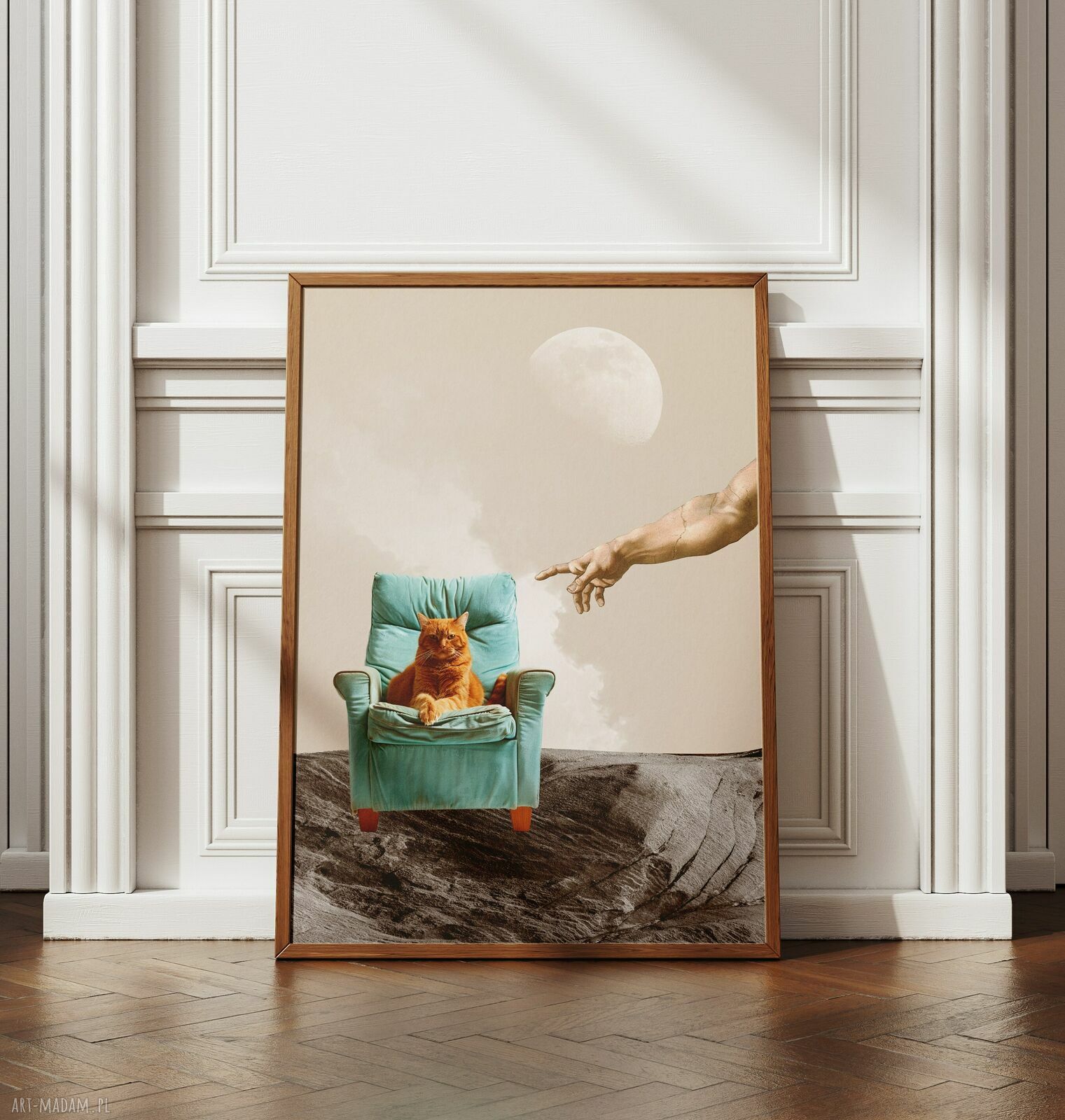 Plakat Boski Kot A2 42x59,4 cm - kolaż artystyczny