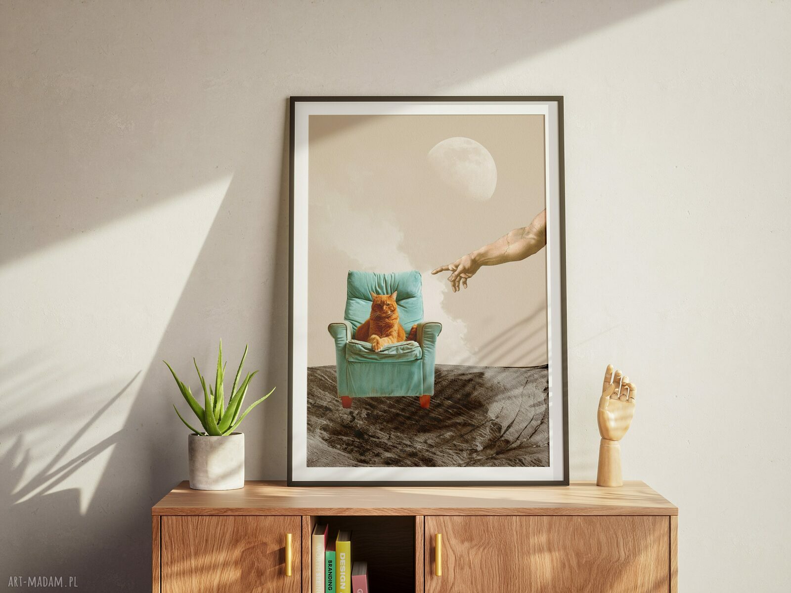 Plakat „Boski Kot” 30x40 cm - prezent dla kociarza z kotem
