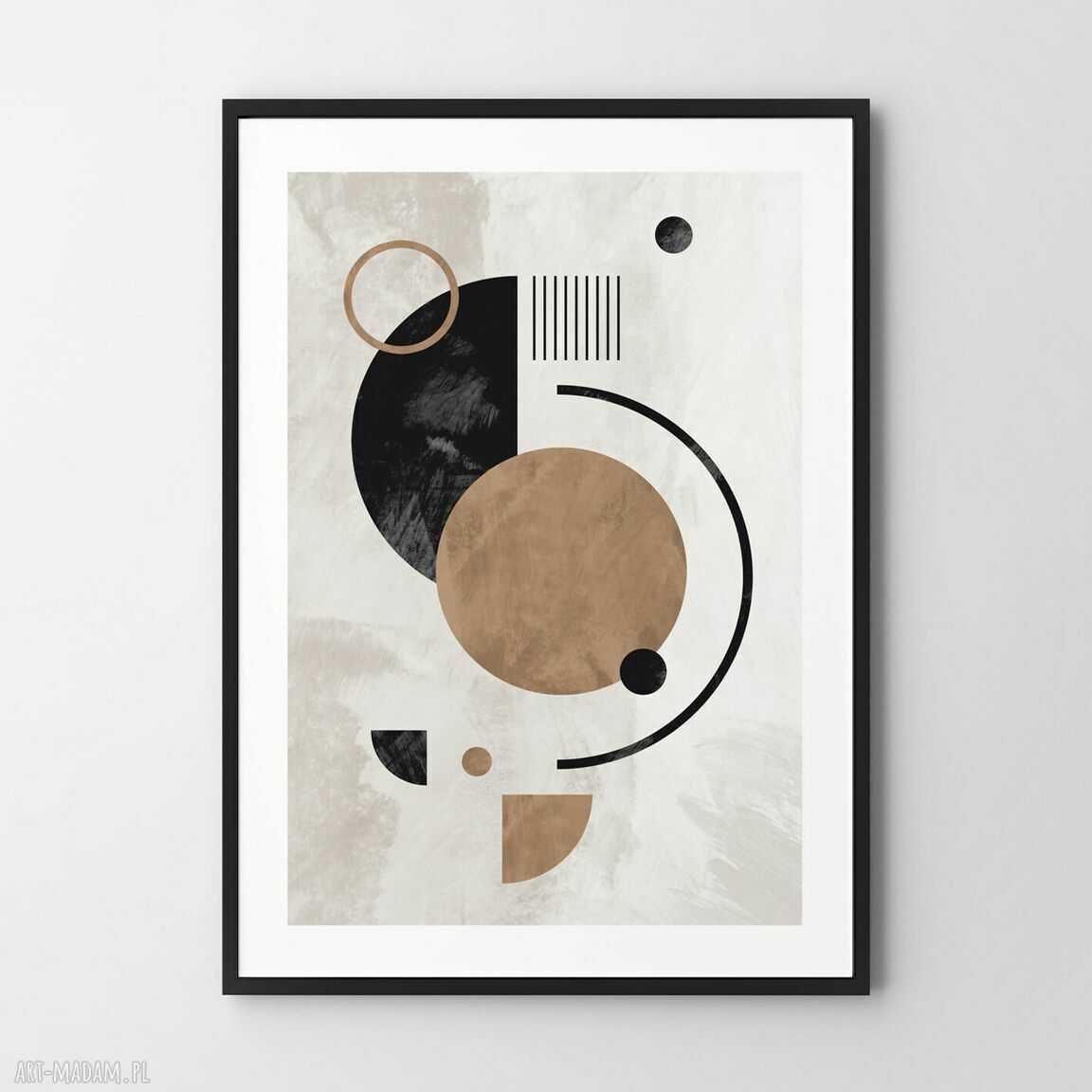 Plakat boho z brązową geometrią 50x70 cm - Hogstudio