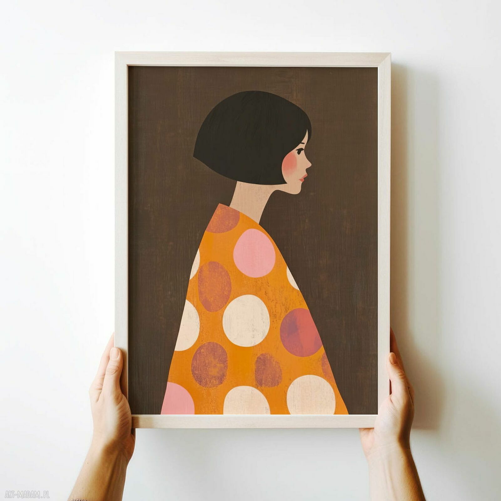 Plakat Brązowa dziewczyna 30x40 cm - modna grafika Hogstudio do Twojego wnętrza