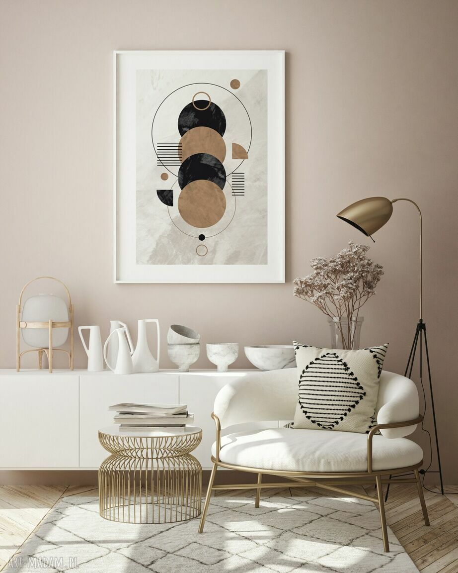 Plakat Brązowa geometria w stylu boho - format 30x40 cm