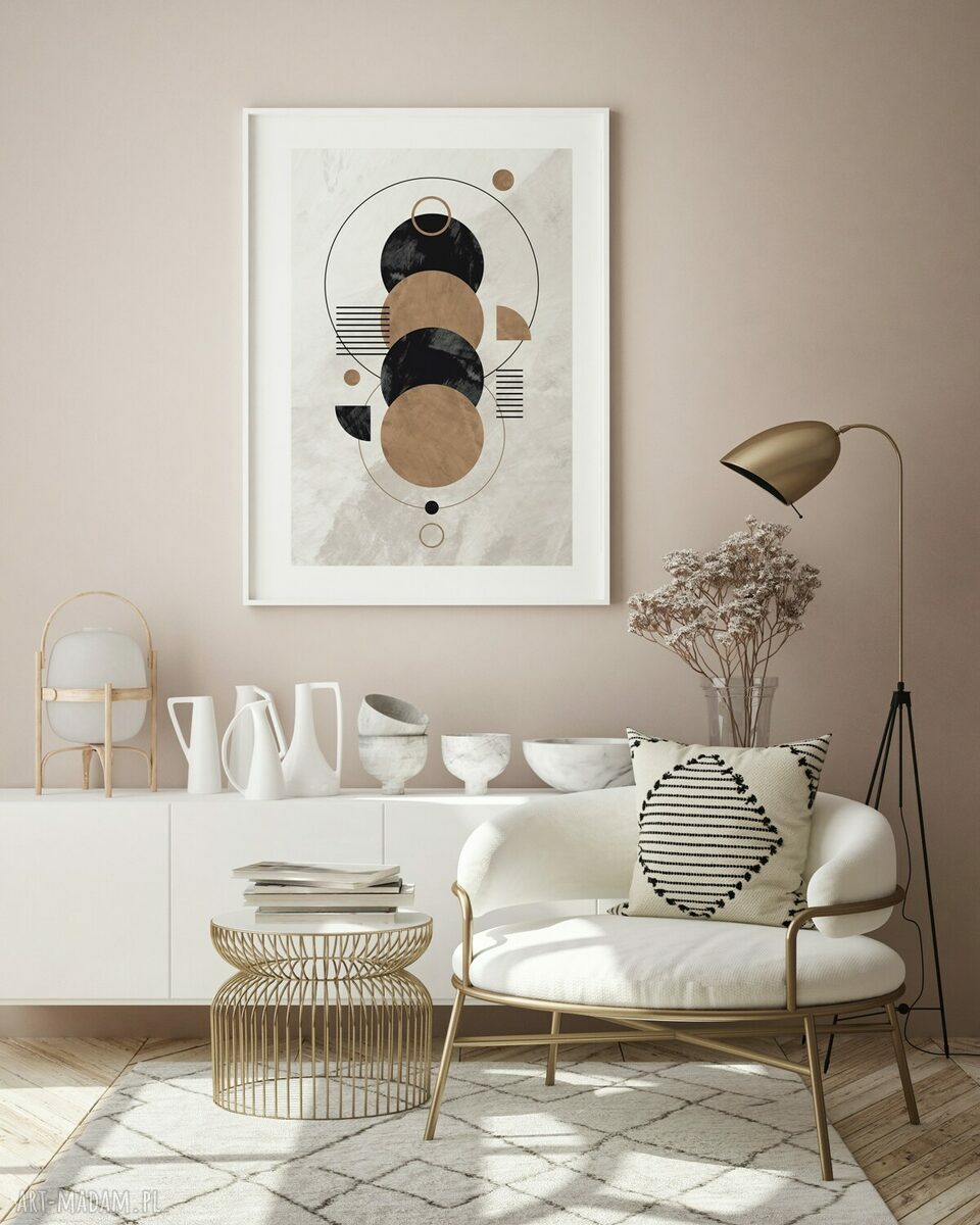 Plakat brązowa geometria w stylu boho 40x50 cm