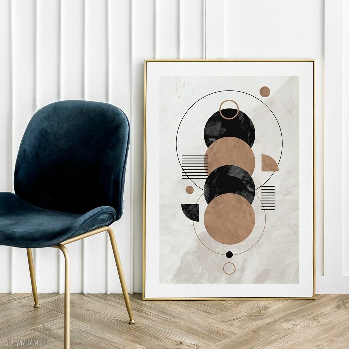 Plakat Brązowa geometria w stylu boho - format 30x40 cm