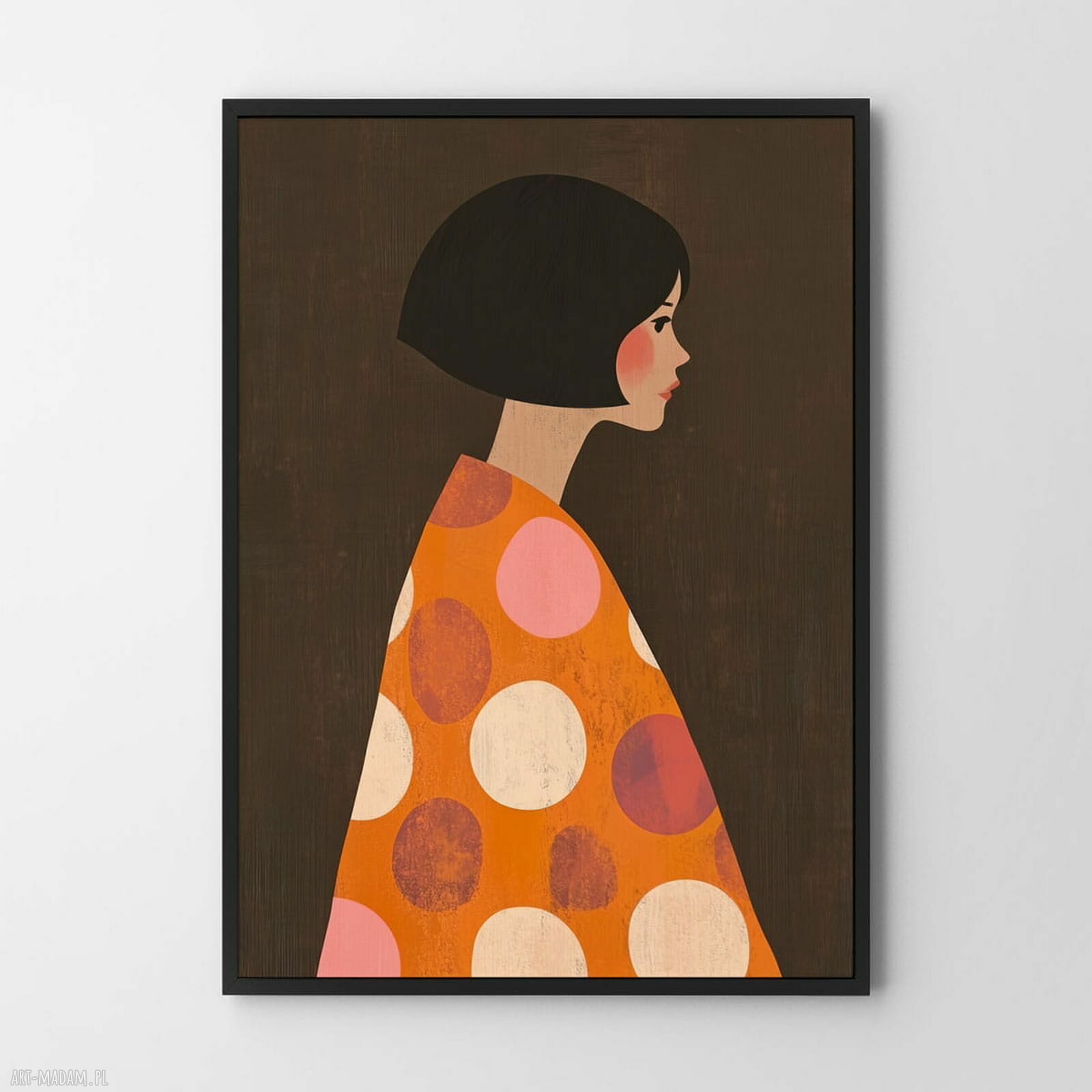 Plakat Brązowa dziewczyna 30x40 cm - modna grafika Hogstudio do Twojego wnętrza