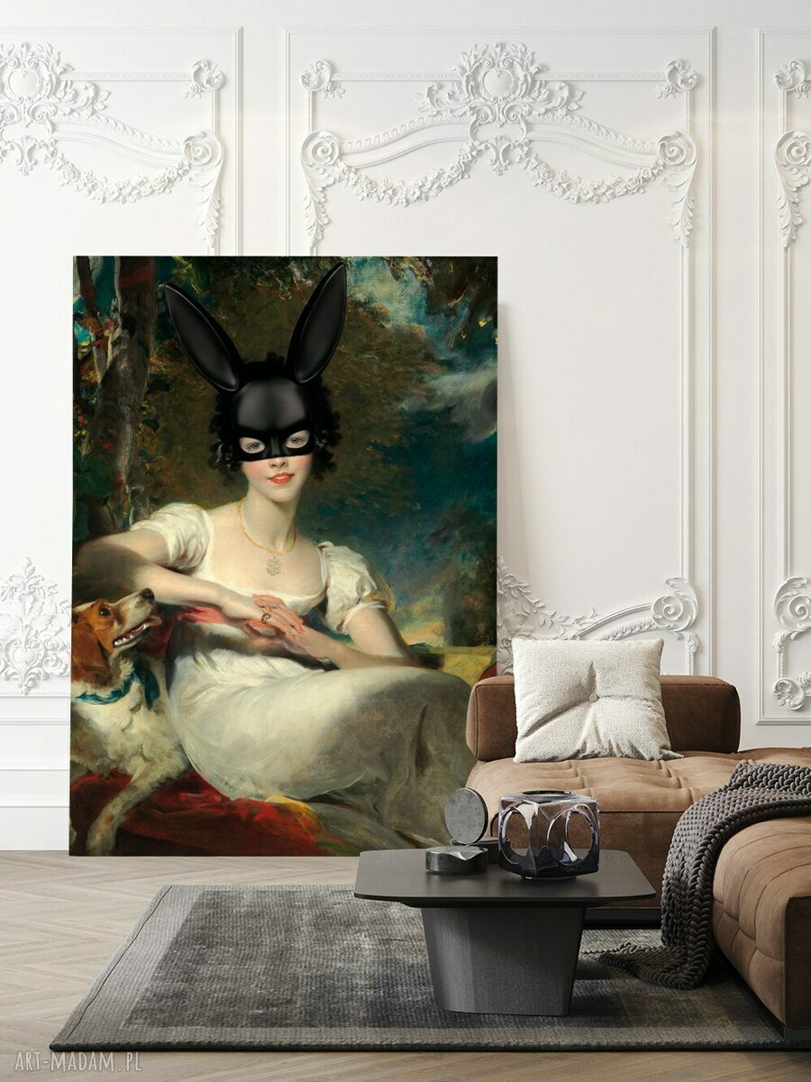 Plakat Bunny v2 50x70 do salonu - kobieca reprodukcja