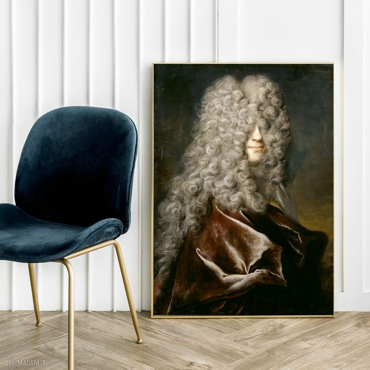 Plakat Curly Guy 61x91 cm - beżowo-czarne wzornictwo (bez ramy)