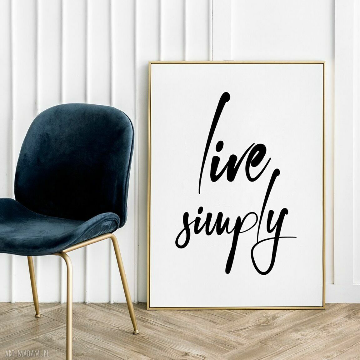 Plakat cytat "Live simply" 30x40 cm - spokojny akcent we wnętrzu