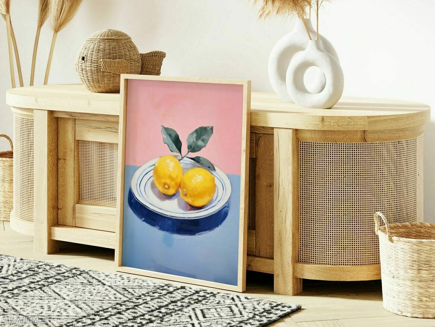 Kolorowy plakat z cytrynami 70x100 cm - Hogstudio