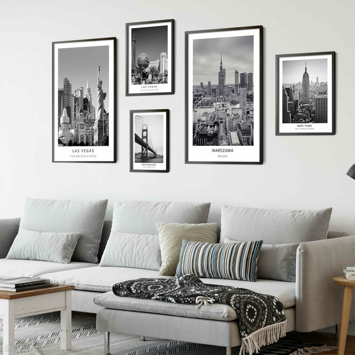 Plakat czarno-biały Las Vegas 40x50 cm (8-2-0018)
