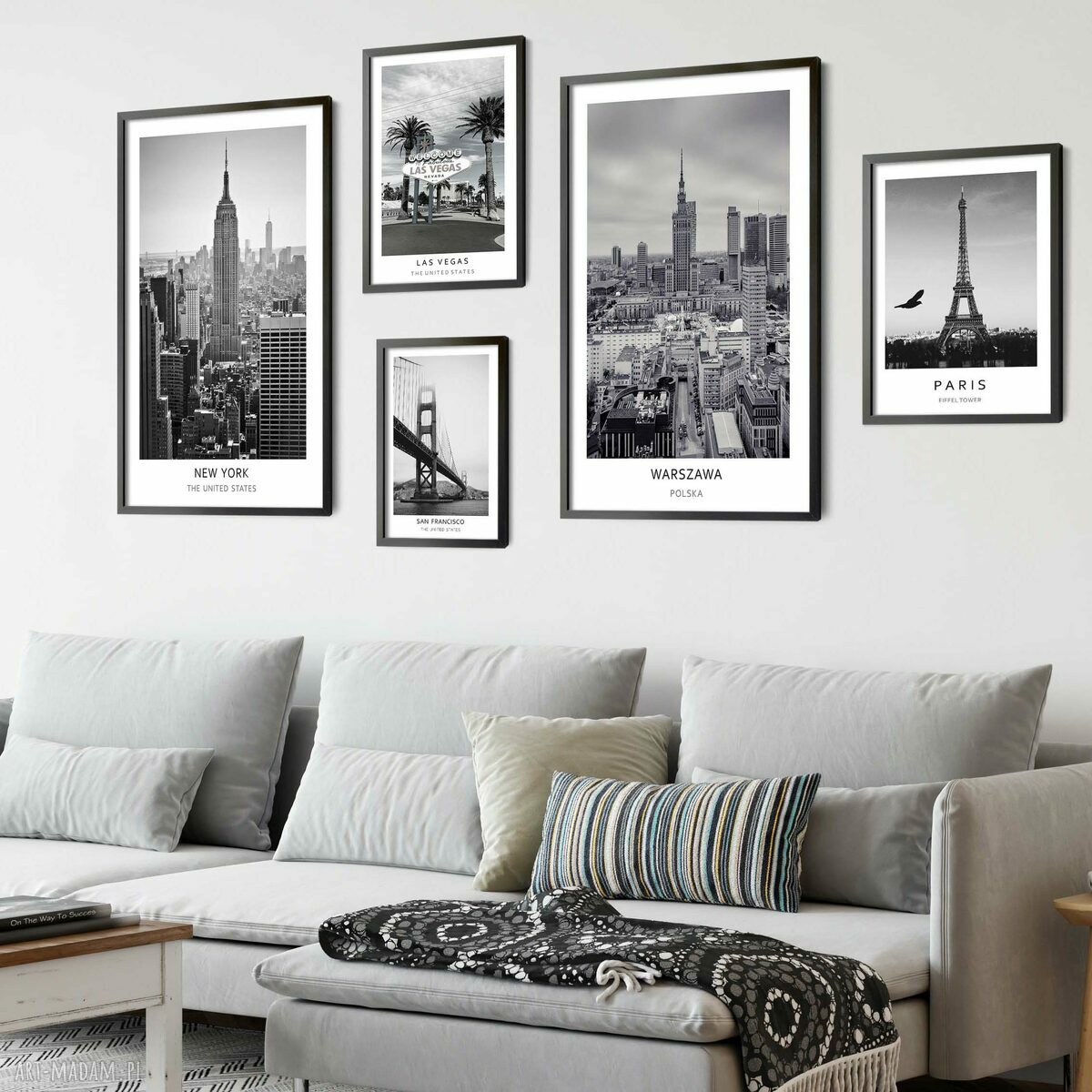 Plakat czarno-biały Las Vegas 40x50 cm