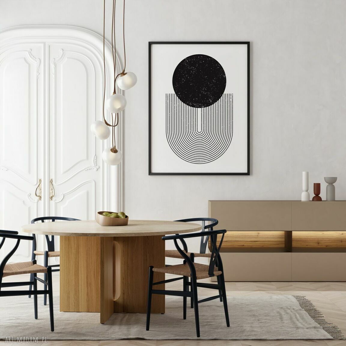 Plakat czarno-biała geometria Hogstudio - format 50x70 cm B2