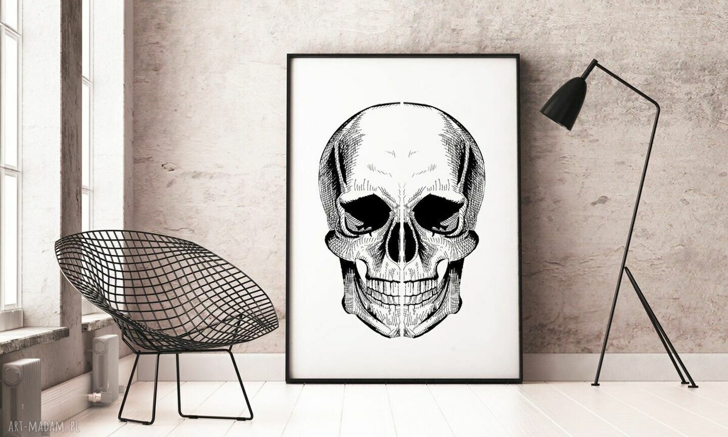 Plakat Czaszka 40x50 cm - czarna grafika dla chłopaka