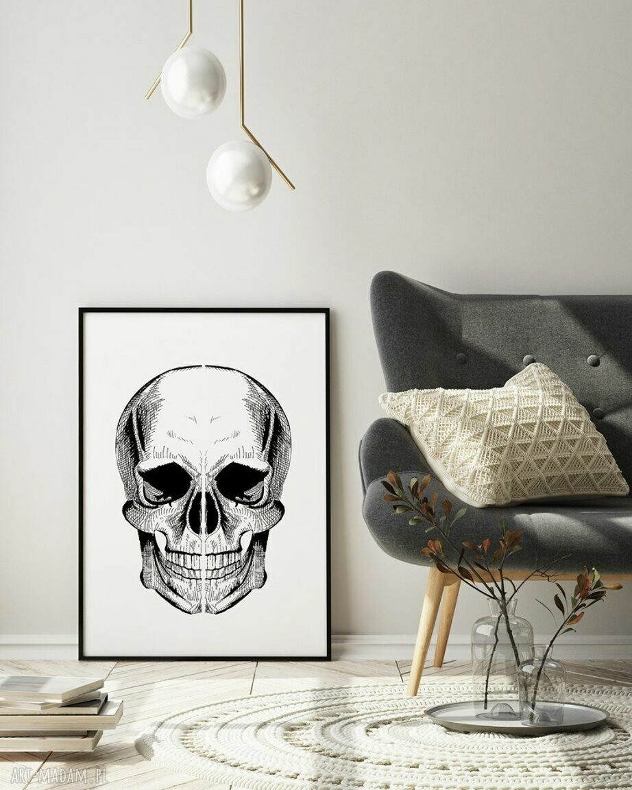 Czaszka - plakat 30x40 cm (czarno-biały)