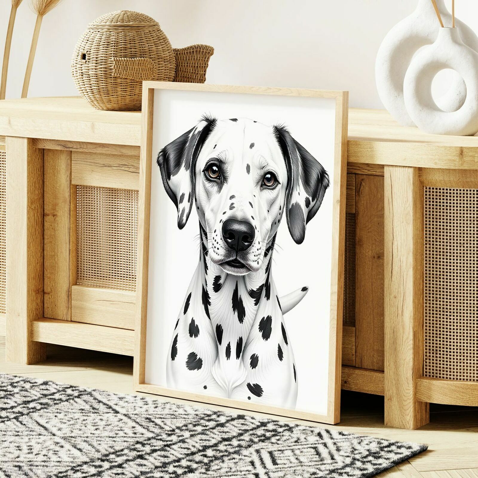 Plakat Dalmatyńczyk 61x91 cm - duży pies w ilustracji