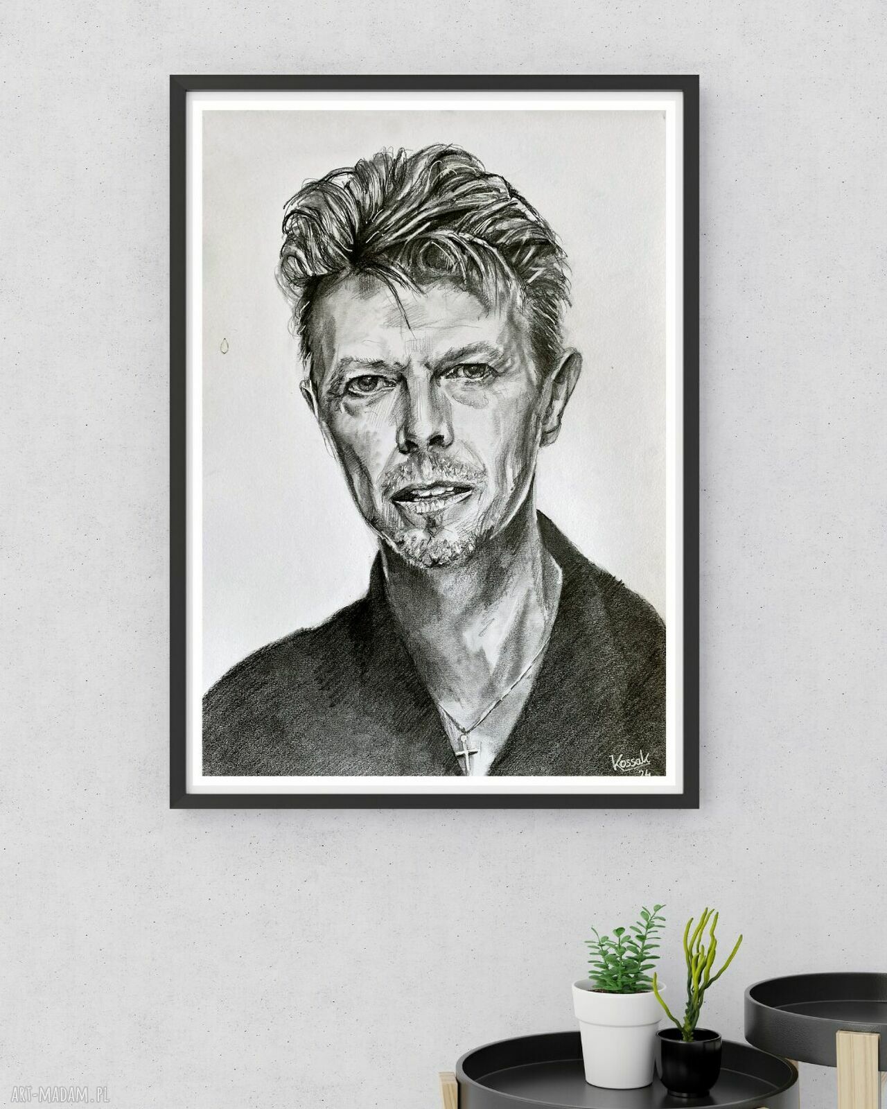 Plakat David Bowie A3 - seria Ikony rysunek ołówkiem