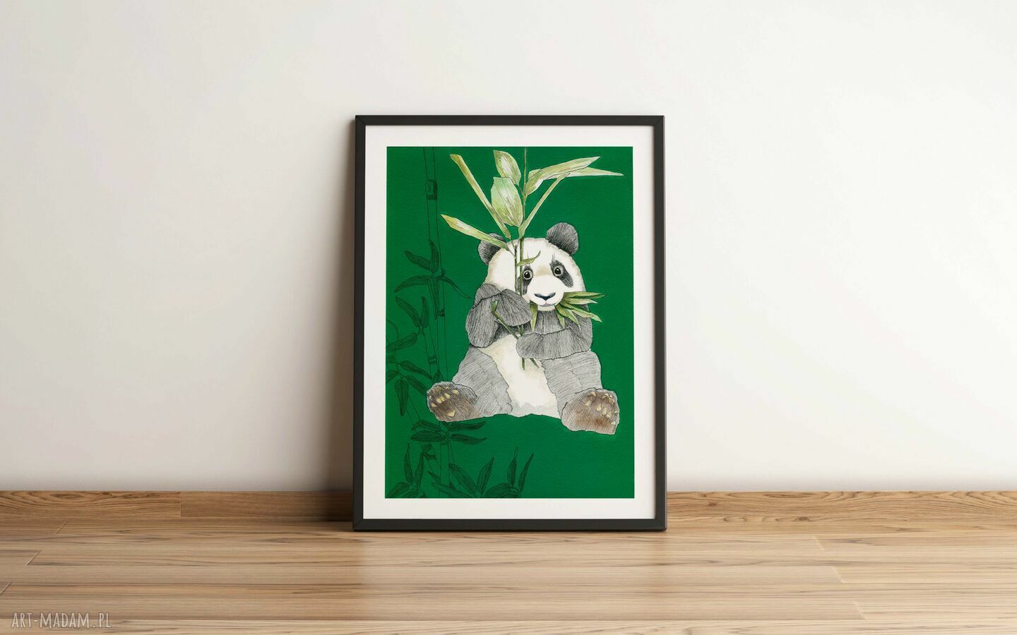 Plakat dekoracyjny A3 Panda - akwarelowa ozdoba do salonu i pokoju dziecka