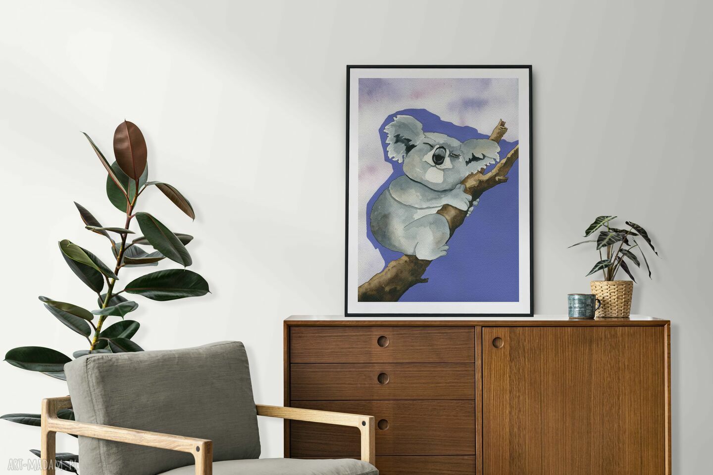 Śmieszny plakat A3 z koalą do salonu