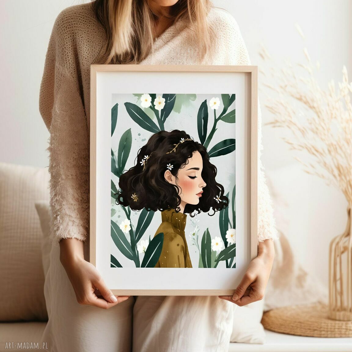 Plakat dziewczyna ilustracja kolor w formacie A4