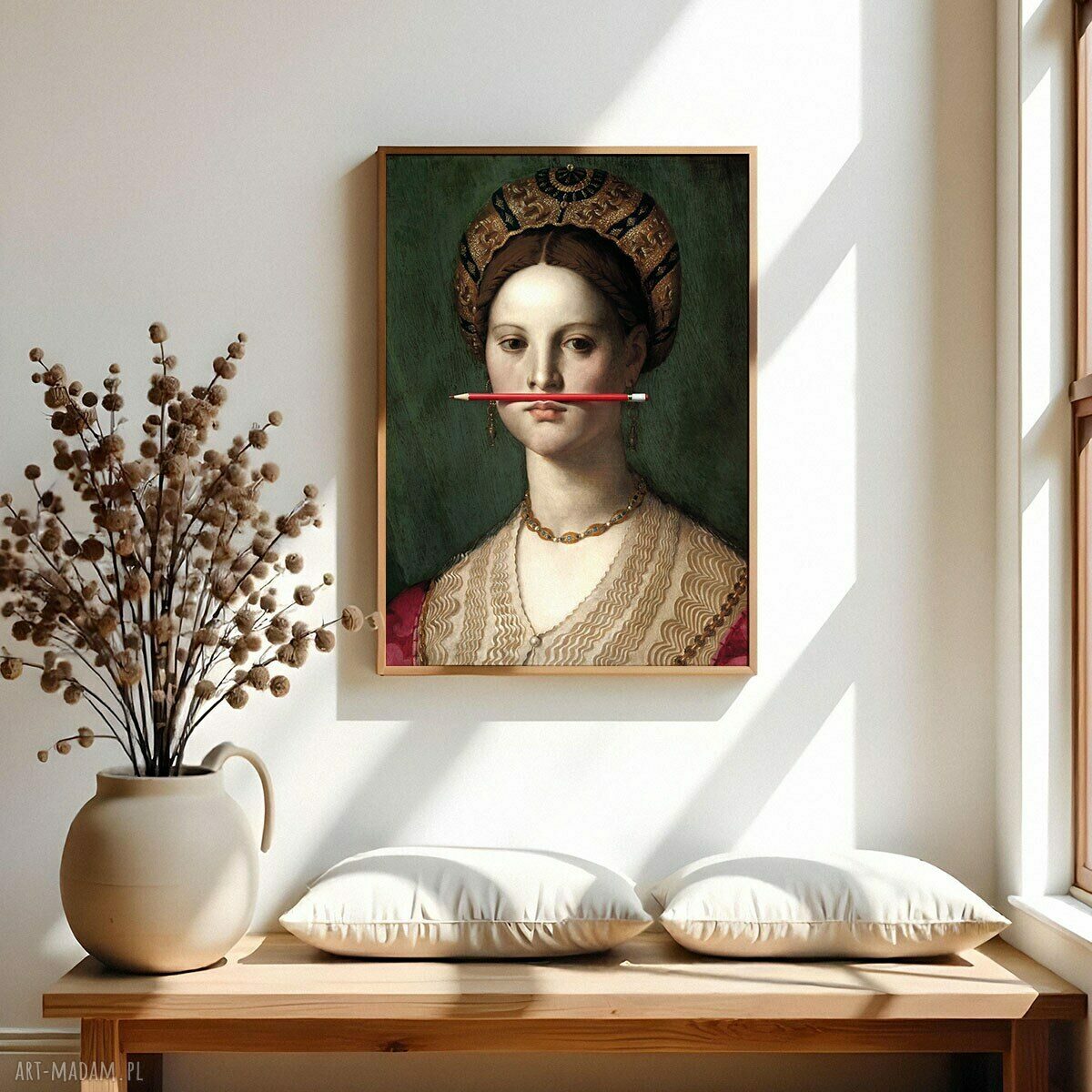 Plakat Dziewczyna z ołówkiem 40x50 cm - elegancki plakat do salonu