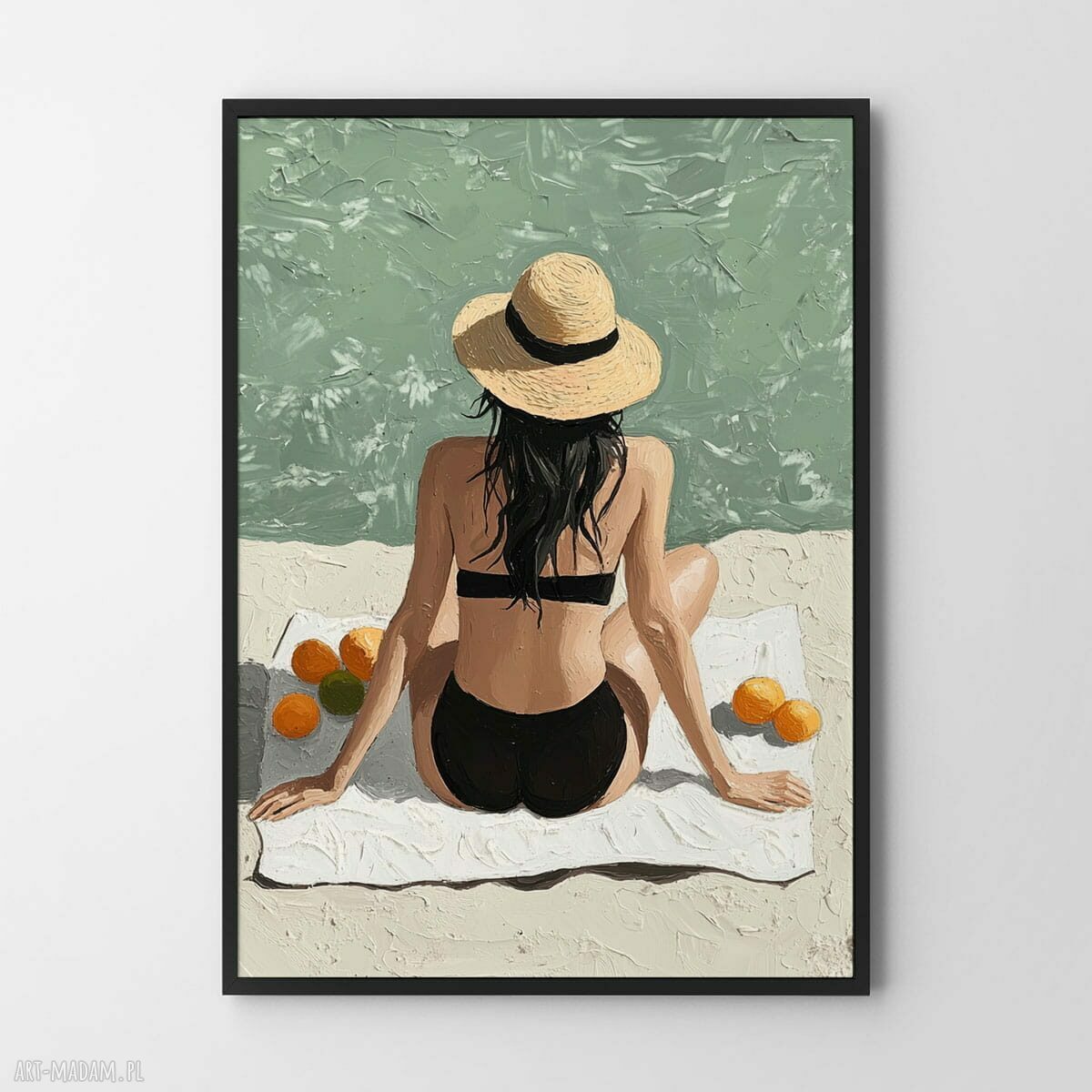 Plakat Dziewczyna na plaży - format 30x40 cm kolorowa ilustracja