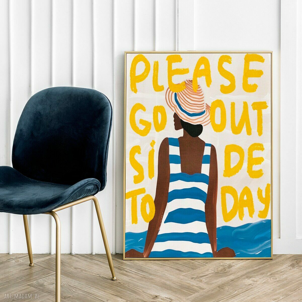 Kolorowy plakat Dziewczyna na plaży 40x50 cm
