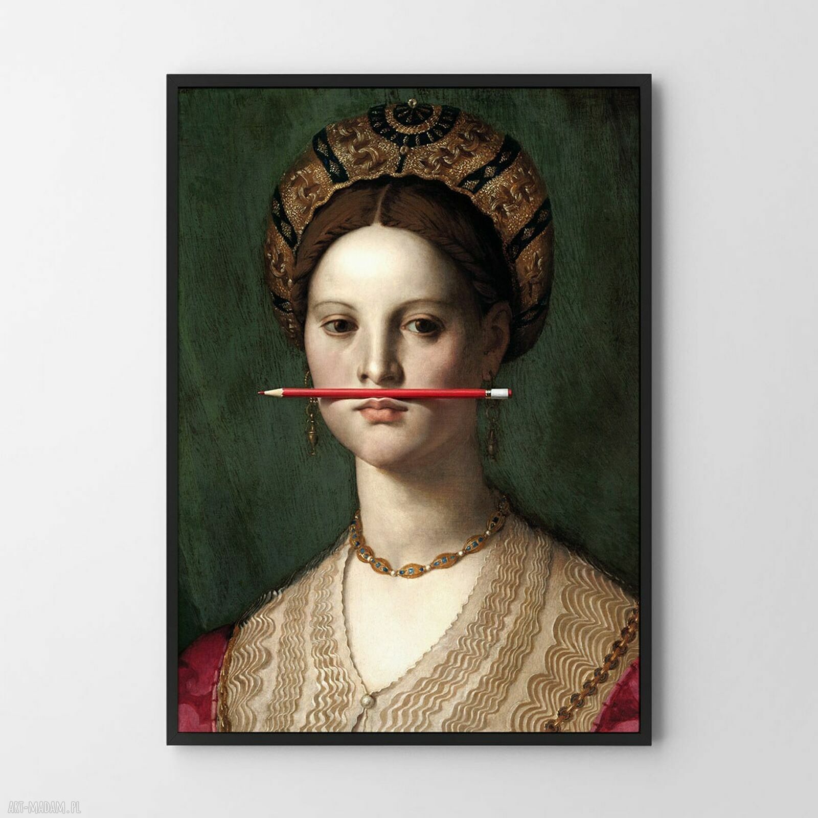 Plakat „Dziewczyna z ołówkiem” - format A4 do salonu