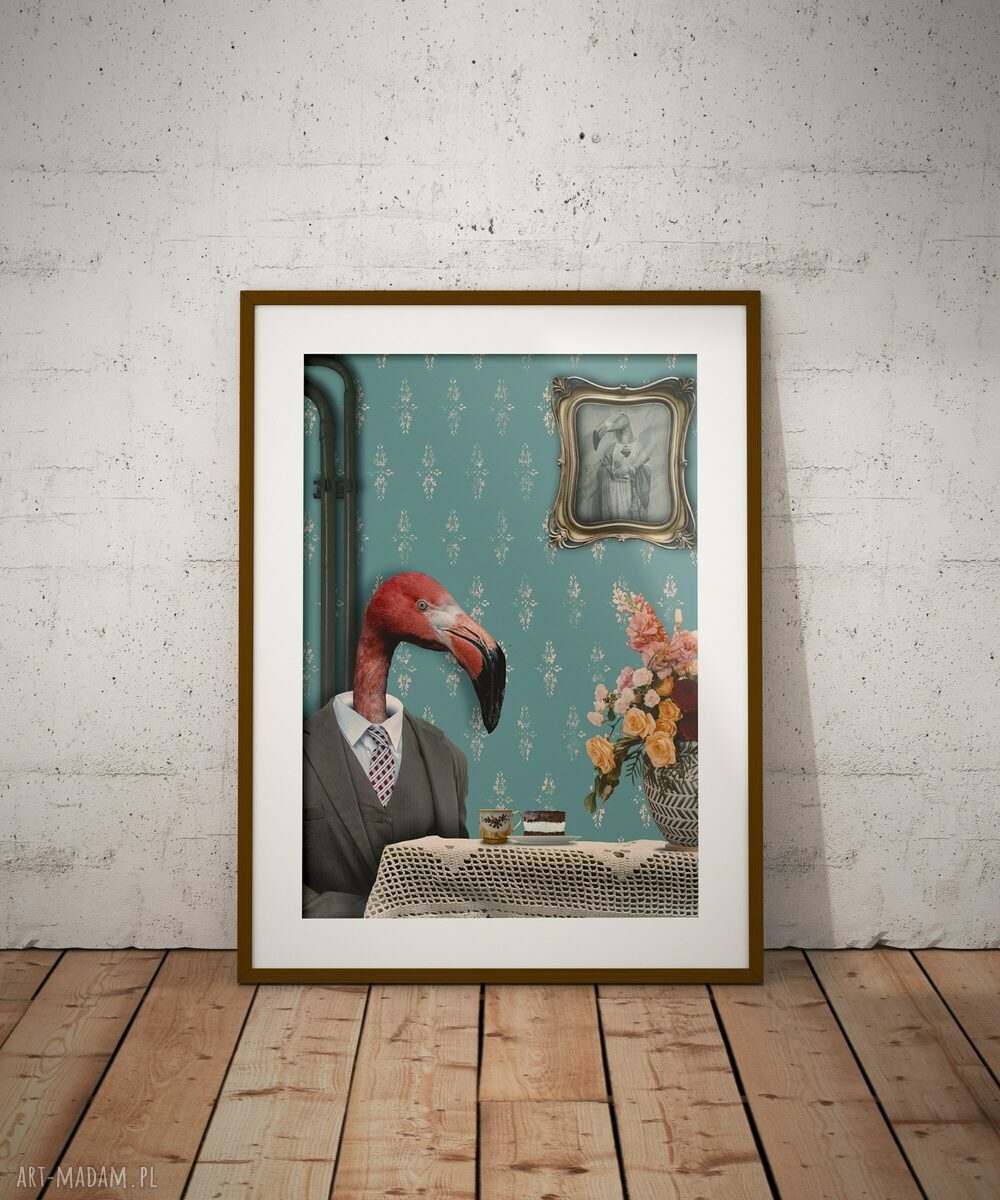 Plakat Flaming 50x70 cm - autorski kolaż Dapidoki