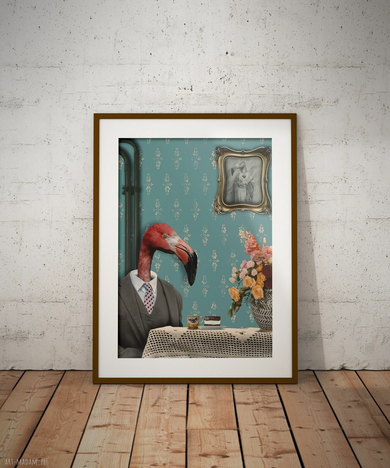 Plakat Flaming A3 29,7x42 cm z kawą i humorem