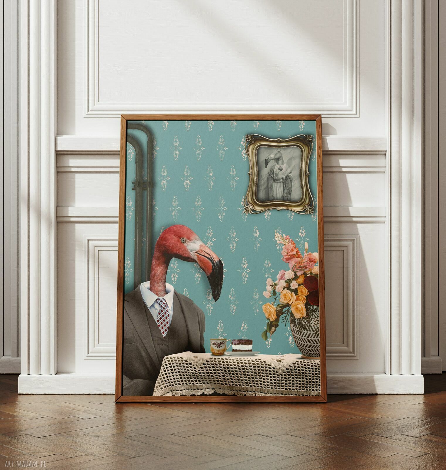 Plakat Flaming A3 29,7x42 cm z kawą i humorem