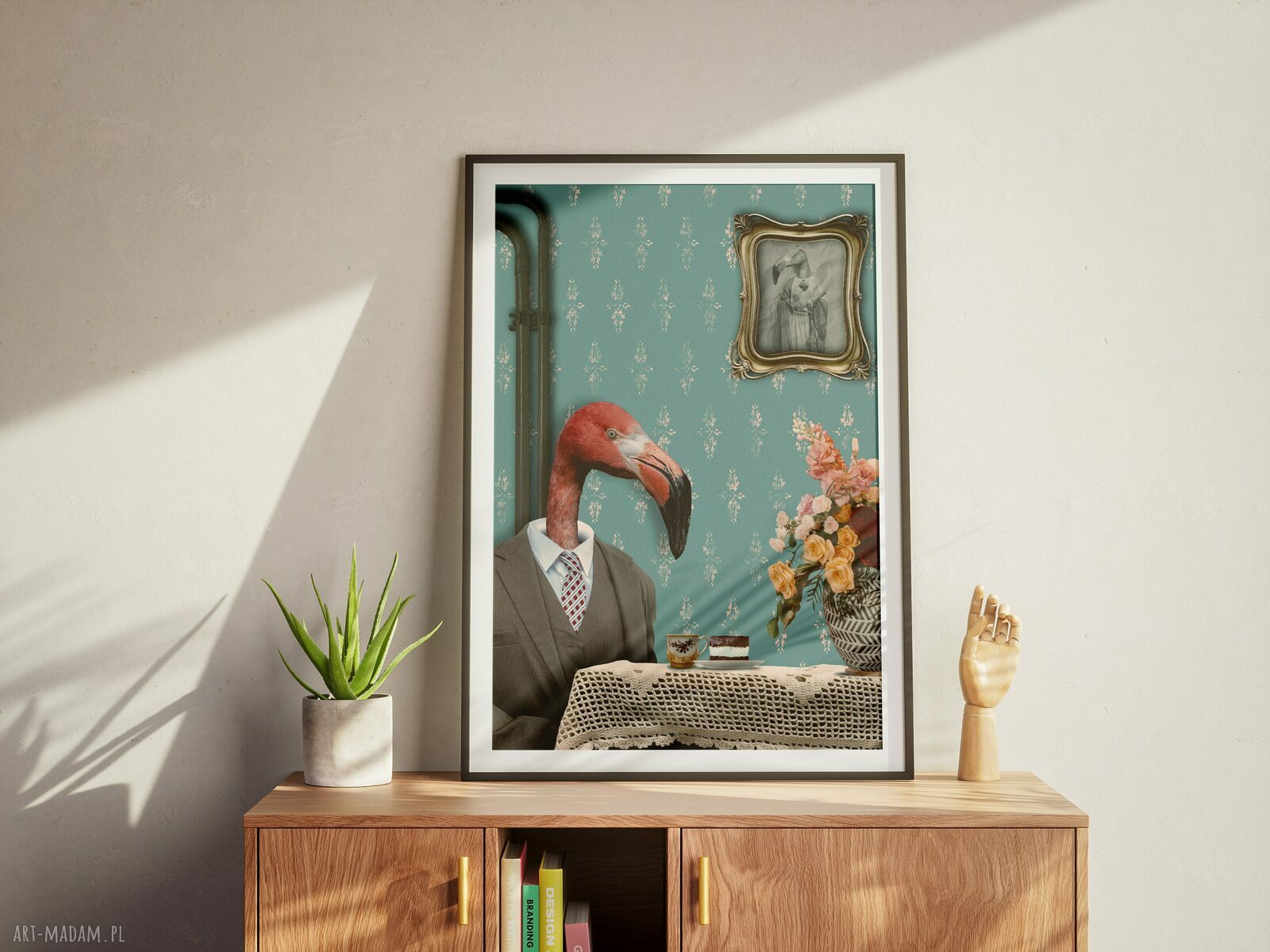 Plakat Flaming 50x70 cm - autorski kolaż Dapidoki